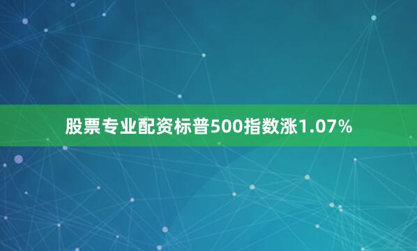股票专业配资标普500指数涨1.07%
